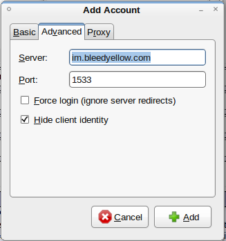 BleedYellow server settings