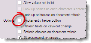 Disable Entry Helper Button